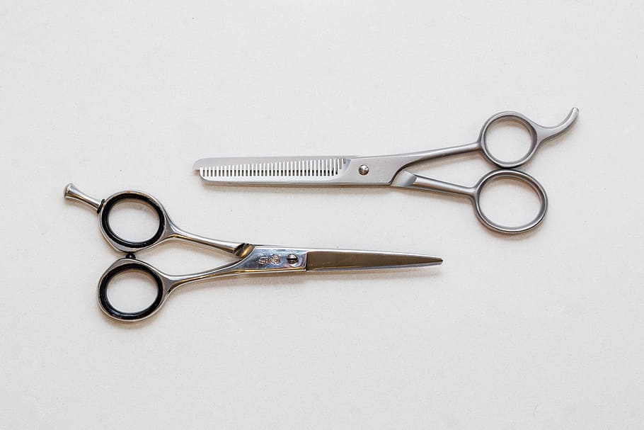 Grooming scissors close up